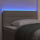 LED sengegavl med LED-lysstrimler Gråbrun 100 cm Stof