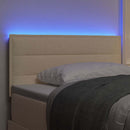 LED sengegavl med LED-lysstrimler Creme 100 cm Stof