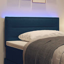 LED sengegavl med LED-lysstrimler Blå 100 cm Stof