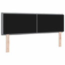 LED sengegavl med LED-lysstrimler Lysegrå 144 cm Stof