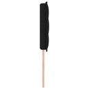 LED sengegavl med LED-lysstrimler Sort 144 cm Stof
