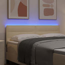 LED sengegavl med LED-lysstrimler Creme 160 cm Stof