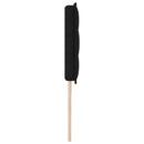 LED sengegavl med LED-lysstrimler Sort 180 cm Stof