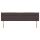LED sengegavl med LED-lysstrimler Mørk Brun 180 cm Stof