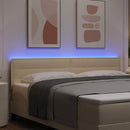 LED sengegavl med LED-lysstrimler Creme 180 cm Stof