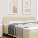 LED sengegavl med LED-lysstrimler Creme 180 cm Stof