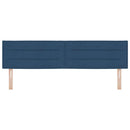 LED sengegavl med LED-lysstrimler Blå 180 cm Stof