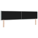 LED sengegavl med LED-lysstrimler Lysegrå 200 cm Stof