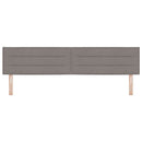 LED sengegavl med LED-lysstrimler Gråbrun 200 cm Stof