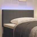 LED sengegavl med LED-lysstrimler Lysegrå 100 cm Velourstof