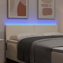 LED sengegavl med LED-lysstrimler Creme 144 cm Velourstof