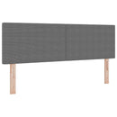 LED sengegavl med LED-lysstrimler Lysegrå 160 cm Velourstof