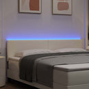 LED sengegavl med LED-lysstrimler Creme 180 cm Velourstof