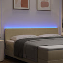 LED sengegavl med LED-lysstrimler Grågrøn 180 cm Velourstof