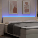 LED sengegavl med LED-lysstrimler Creme 200 cm Velourstof