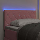 LED sengegavl med LED-lysstrimler Lyserød 80 cm Fløjl