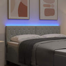 LED sengegavl med LED-lysstrimler Lysegrå 144 cm Fløjl