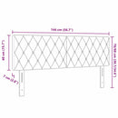 LED sengegavl med LED-lysstrimler Sort 144 cm Fløjl
