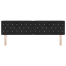 LED sengegavl med LED-lysstrimler Sort 180 cm Fløjl