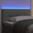 LED sengegavl med LED-lysstrimler Lysegrå 80 cm Stof