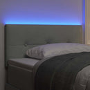 LED sengegavl med LED-lysstrimler Lysegrå 80 cm Fløjl