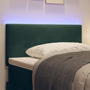 LED sengegavl med LED-lysstrimler Grøn 80 cm Fløjl