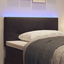 LED sengegavl med LED-lysstrimler Mørk Brun 90 cm Stof