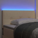 LED sengegavl med LED-lysstrimler Creme 90 cm Stof