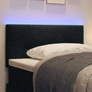 LED sengegavl med LED-lysstrimler Sort 100 cm Stof