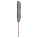 LED sengegavl med LED-lysstrimler Lysegrå 144 cm Stof