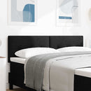 LED sengegavl med LED-lysstrimler Sort 144 cm Stof