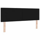 LED sengegavl med LED-lysstrimler Sort 144 cm Stof