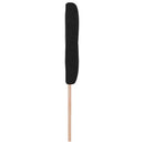 LED sengegavl med LED-lysstrimler Sort 144 cm Stof