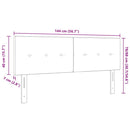 LED sengegavl med LED-lysstrimler Sort 144 cm Stof
