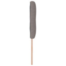 LED sengegavl med LED-lysstrimler Gråbrun 144 cm Stof