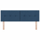 LED sengegavl med LED-lysstrimler Blå 144 cm Stof