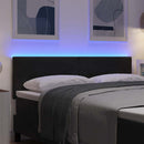 LED sengegavl med LED-lysstrimler Sort 144 cm Fløjl