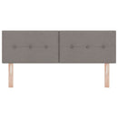 LED sengegavl med LED-lysstrimler Gråbrun 160 cm Stof