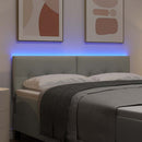 LED sengegavl med LED-lysstrimler Lysegrå 160 cm Fløjl
