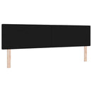 LED sengegavl med LED-lysstrimler Sort 180 cm Stof