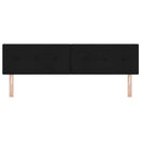 LED sengegavl med LED-lysstrimler Sort 180 cm Stof