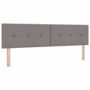 LED sengegavl med LED-lysstrimler Gråbrun 180 cm Stof