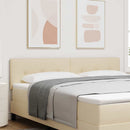 LED sengegavl med LED-lysstrimler Creme 180 cm Stof