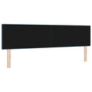 LED sengegavl med LED-lysstrimler Blå 180 cm Stof