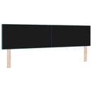 LED sengegavl med LED-lysstrimler Blå 180 cm Fløjl