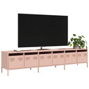 tv-bord 202x39x43,5 cm koldvalset stål lyserød