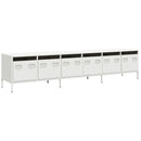 tv-bord 202x39x43,5 cm koldvalset stål hvid