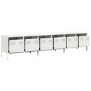 tv-bord 202x39x43,5 cm koldvalset stål hvid