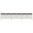 tv-bord 202x39x43,5 cm koldvalset stål hvid