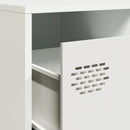 tv-bord 202x39x43,5 cm koldvalset stål hvid